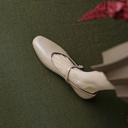 Skanto | Fritidssko: Distinkte komfortable ballerinaer - Lær retro stil - TSS158