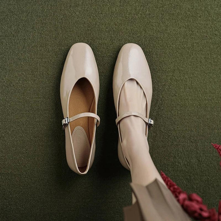 Skanto | Fritidssko: Distinkte komfortable ballerinaer - Lær retro stil - TSS158
