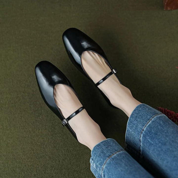 Skanto | Fritidssko: Distinkte komfortable ballerinaer - Lær retro stil - TSS158