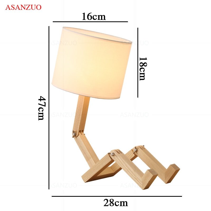 Norvo | Wood Boy Shape LED Skrivebord Lampe Skrivebord Ornament