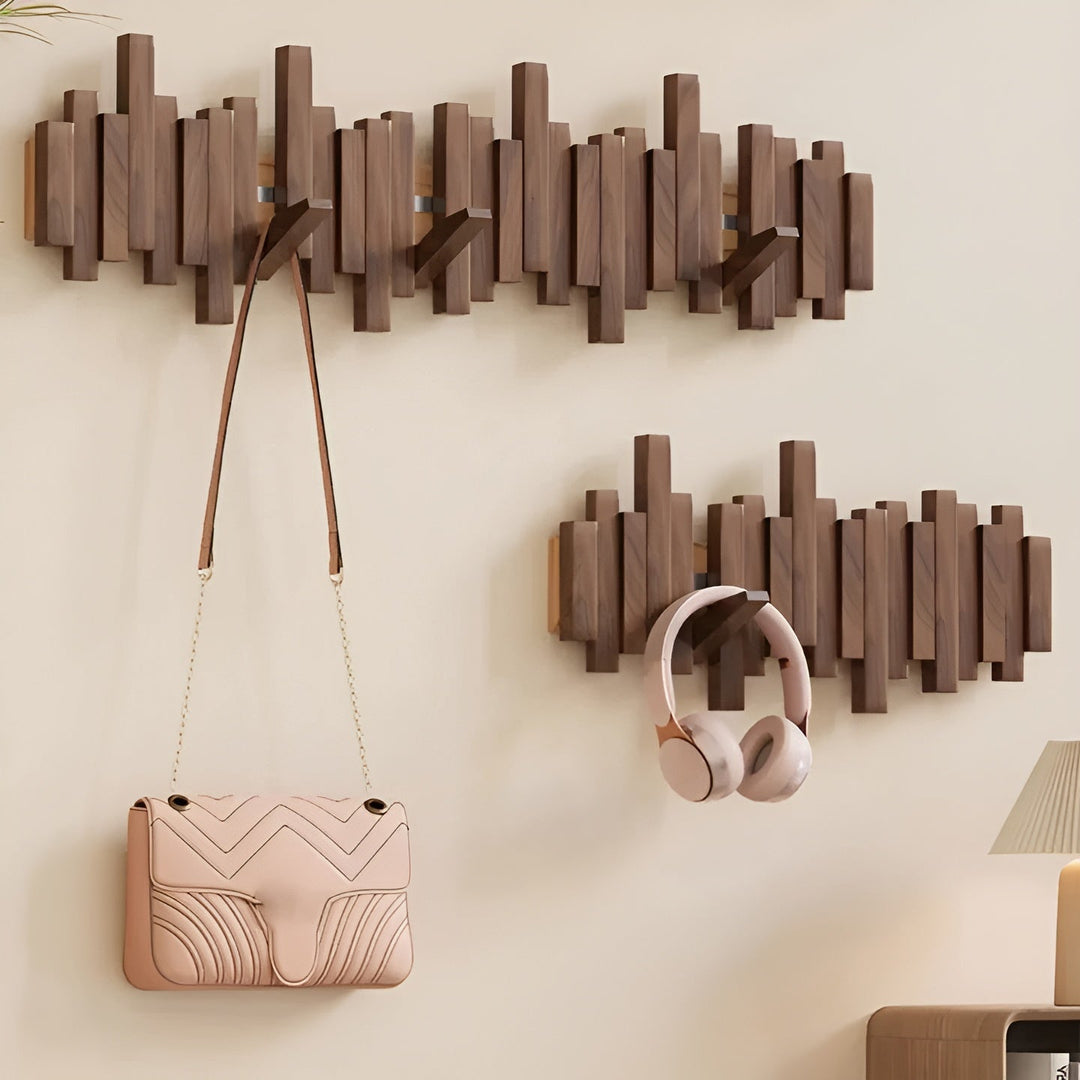 Stilig tre garderobe – FleksiSkantoe magnetiske kroker for mer organisering | Ideell for soverom | Skanto