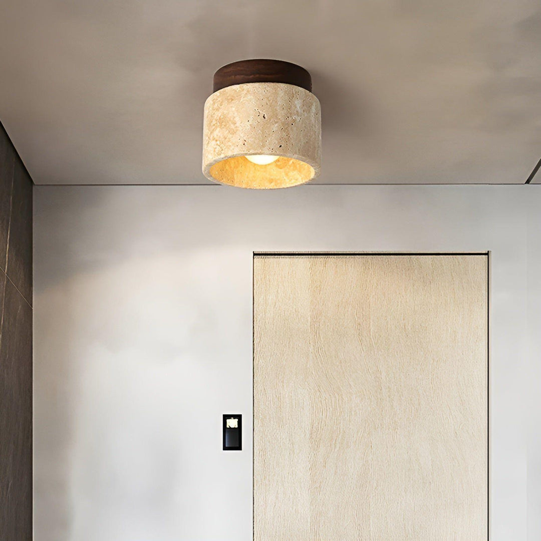 LumiStone - Wabi Sabi Gul Marmor Japansk Taklampe | Skanto