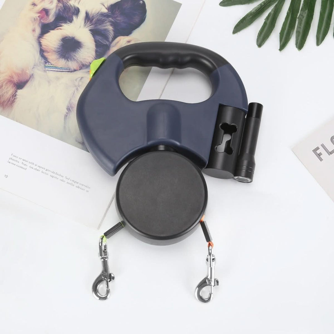 Skanto | PROPET DUO – Innpakbar hundebånd for to hunder med LED lys for trygge turer