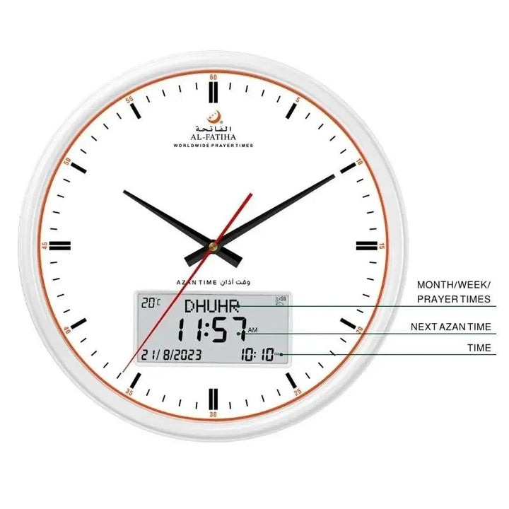 Skanto | Zamora Time Bønn Klokke – Automatisk Globale Bønn Tider med Azan Alarm og Elegant Design