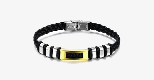 Skanto | Gylden Zebra Rustfritt Stål Mansjettarmbånd