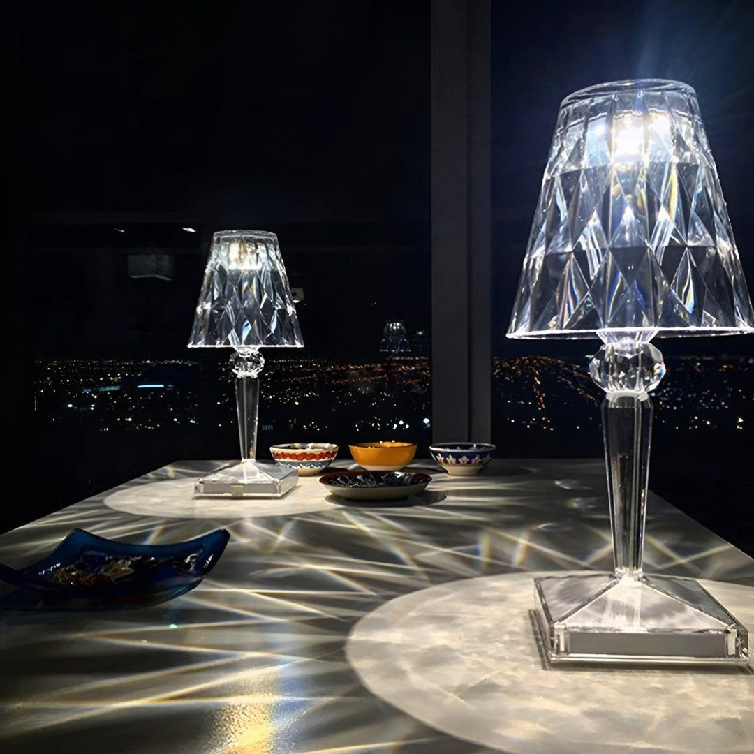 Diamond Glow – Trådløs USB-nattlampe med krystallglans